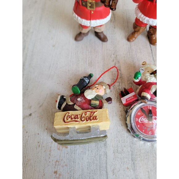 Vintage Coca-Cola time Santa Claus sleigh variety ornament Xmas set unique - Picture 2 of 6